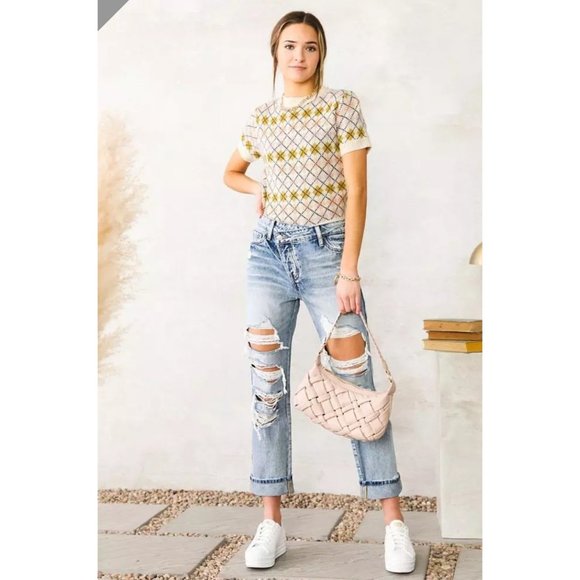 Buckle Willow & Root Checkered Print Sweater S - Picture 4 of 4